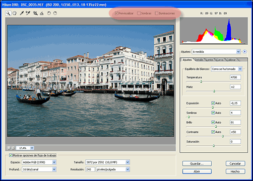 Visualizaci�n de luces y sombras