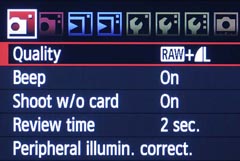 Configuraci�n de disparo RAW+JPEG