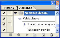 Botones de la ventana de Acciones de Photoshop Botones de la ventana de Acciones de Photoshop
